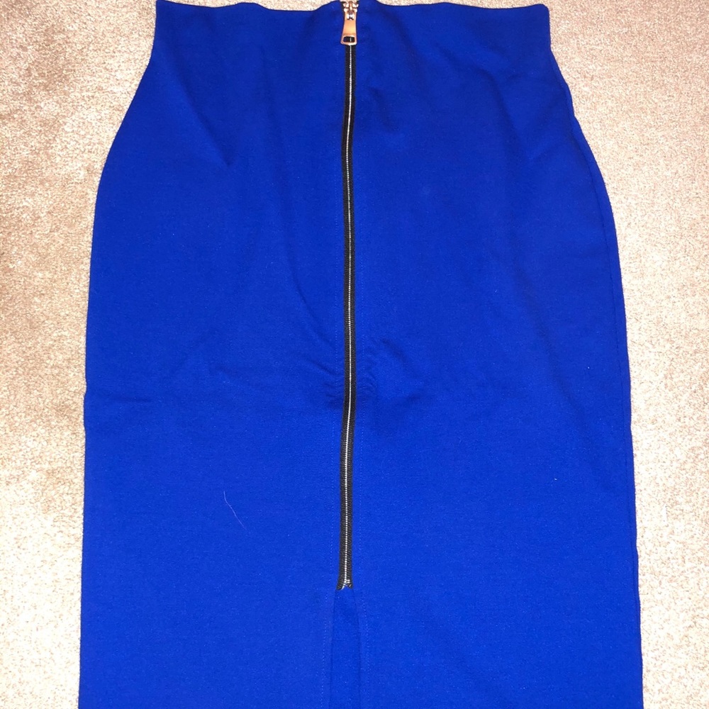 Amanda Uprichard Cobalt Zipup Skirt